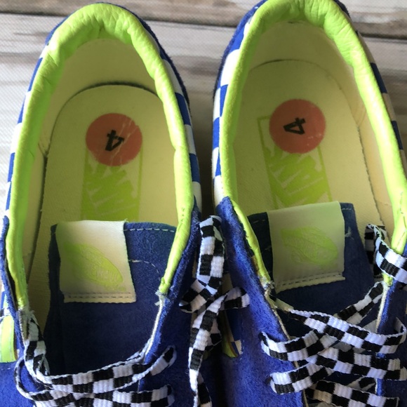 VANS SK8 LOW CHECKERBOARD  OFF THE WALL MENS 4/WOMANS 5.5 Green and blue - Picture 7 of 7